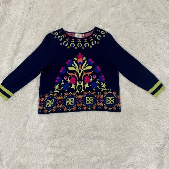 Anthropologie onogram loral ntarsia weater - Picture 4 of 16